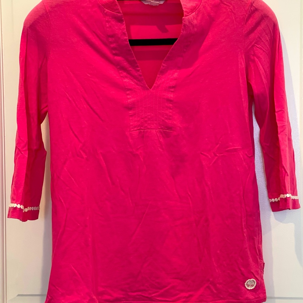 Lilly Pulitzer bright pink knit top, XS